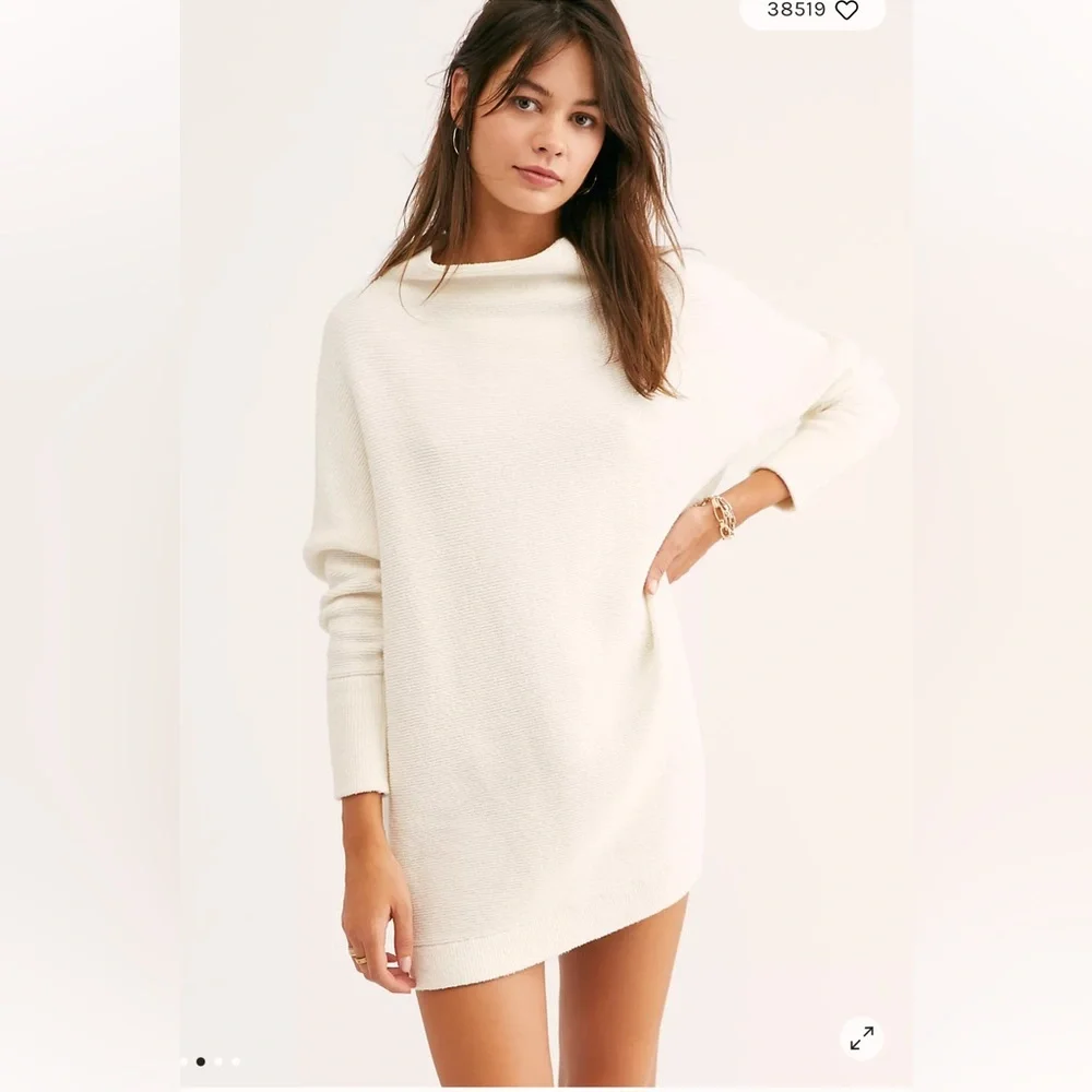 Free People Ottoman Cream Cowl Neck Sweater - Picture 2 of 8